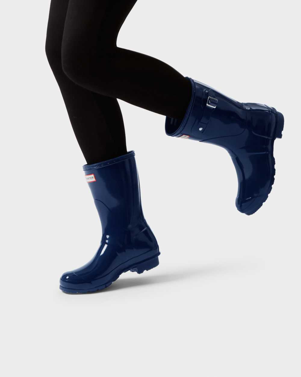 Botas De Agua Mujer - Hunter Original Short Gloss Mid-Calf Azul Marino - MNQEGK-139 - Azul Marino